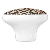 Leopard Spots Pattern Thunder_Cove Keramische Knop (Zijkant)