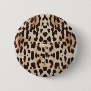 Leopard Spots Pattern Thunder_Cove Ronde Button 5,7 Cm