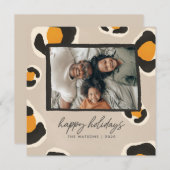Leopard Spots Personalized Holiday Kaart (Voorkant / Achterkant)