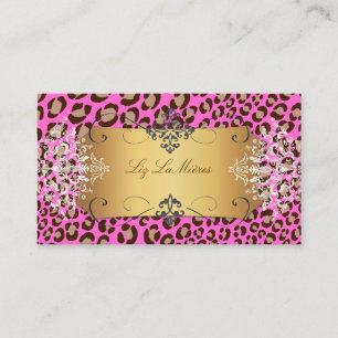 Leopard spots/Roze/DIY achtergrondkleur Visitekaartje