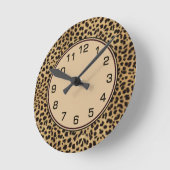Leopard Spots Skin Numbers Ronde Klok (Hoek)