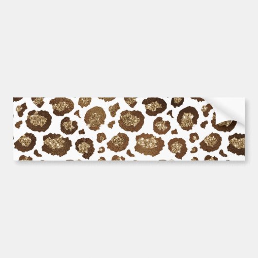 Leopard Spots Wilde Dieren Golden Glitter Safari Bumpersticker (Voorkant)
