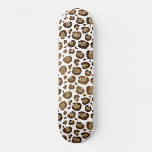 Leopard Spots Wilde Dieren Golden Glitter Safari Skateboard