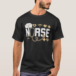 Leopard Stethoscope Scrub Life for a Registered Nu T-shirt