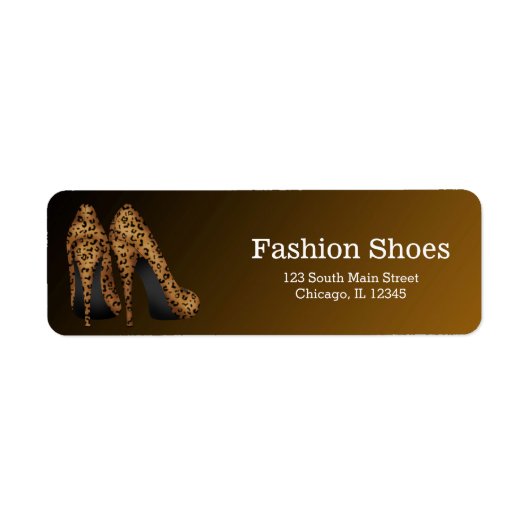 Leopard Stilettos Etiket (Voorkant)