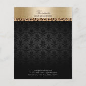 Leopard Striped Dark Damask Gold Border Salon Spa Flyer (Achterkant)