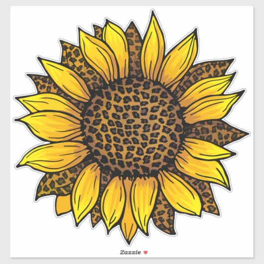 Leopard Sunflower Sticker (Vel)