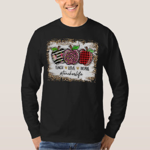 Leopard Teach Love Inspire Teacher Life Back to SC T-shirt