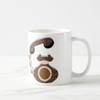 Leopard Telephone met Bow Koffiemok