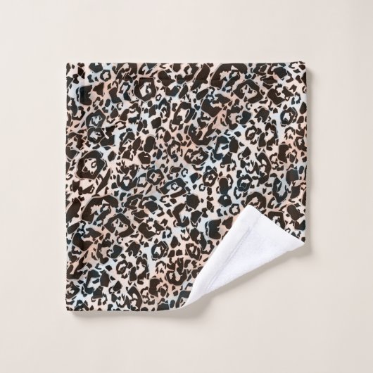 léopard, tendance, tacheté, marron, beige, peau, (Gant de toilette)