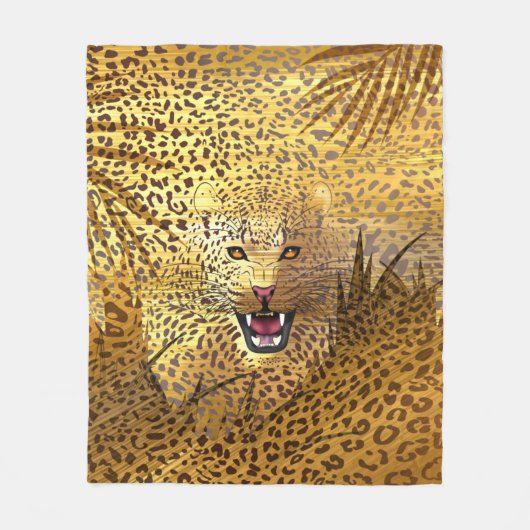 Leopard Territory 1 Fleece Deken (Voorkant)
