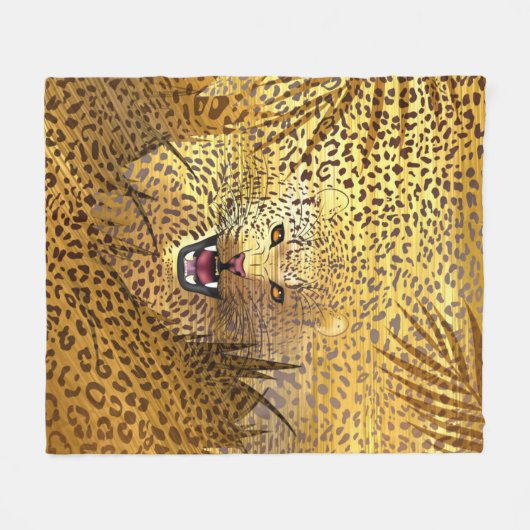 Leopard Territory 1 Fleece Deken (Voorkant (Horizontaal))