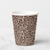 Leopard Theme Cups - Elegant Zwart & Goud Papieren Bekers (Voorkant)