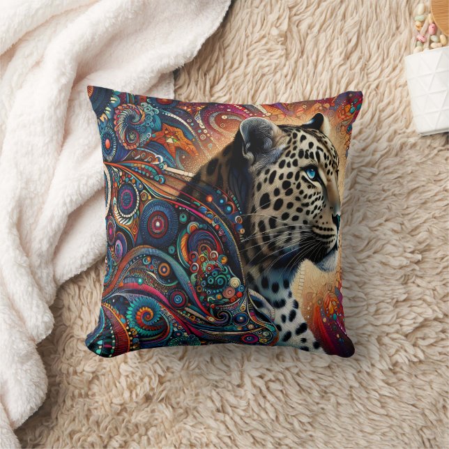 Leopard Thrill: Bold Branch en vogels Kussen (Deken)