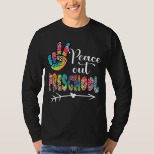 Leopard Tie Dye Peace Out Preschool Happy Day T-shirt