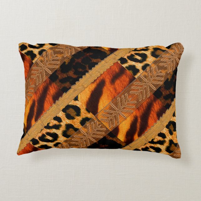Leopard & Tiger Animal Accent Kussen (Achterkant)