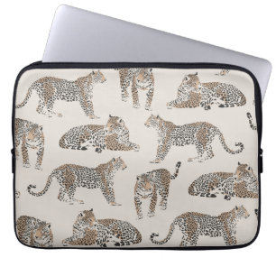 Leopard Tiger Animal Roze Modern Laptop Sleeve