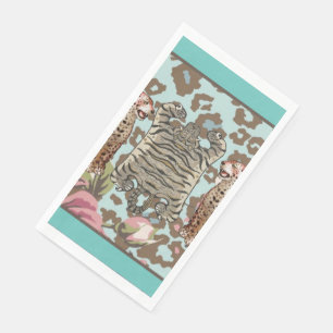 Leopard Tiger Chinoiserie Deurmat Rug Servet