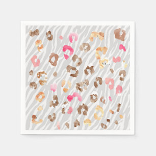 Leopard Tiger Gray Napkins Servet