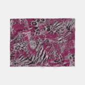 Leopard tijger grijs Burgundy spotte dierenhuid. Fleece Deken (Voorkant (Horizontaal))