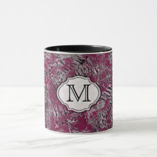 Leopard tijger grijs Burgundy spotte dierenhuid. Mok