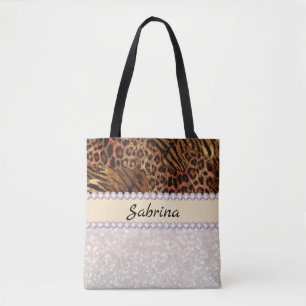 leopard tijger huidroze diamant glitter kristallen draagtas