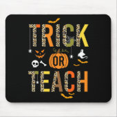 Leopard Trick of Teach Halloween School Herfst Aut Muismat (Voorkant)