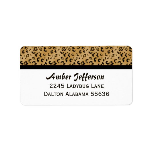 Léopard Trimmed : Étiquette de adresse (Devant)