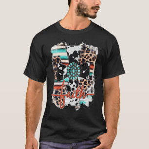 Leopard Turquoise Jesus Cross Faith Christelijk We T-shirt