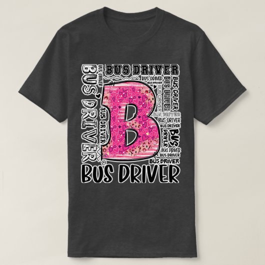 Leopard Typography Bus Driver 100th T-shirt (Design voorkant)