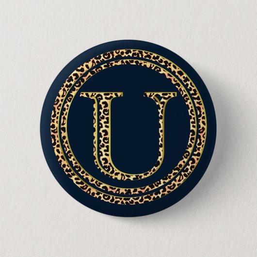 Leopard U Ronde Button 5,7 Cm (Voorkant)