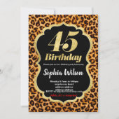 Leopard-uitnodiging voor dierlijke afdruk kaart (Voorkant)