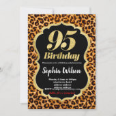 Leopard-uitnodiging voor dierlijke afdruk kaart (Voorkant)