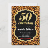 Leopard-uitnodiging voor dierlijke afdruk kaart (Voorkant)