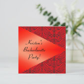 LEOPARD V RED BACHELORETTE ARTIJ INVITATION KAART (Staand voorkant)