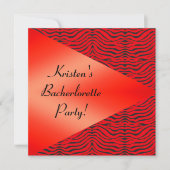 LEOPARD V RED BACHELORETTE ARTIJ INVITATION KAART (Voorkant)
