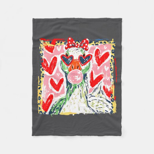 Leopard Valentine's Day Goose Funny Cute Goose Hun Fleece Deken (Voorkant)