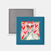 Leopard Valentine's Day Goose Funny Cute Goose Hun Magneet (Voorkant / Achterkant)