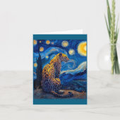 Leopard - Van Gogh Style Starry Night Funny Graphi Kaart (Voorkant)