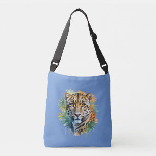 Leopard Vector Art Animal in de majestueuze Natuur Crossbody Tas