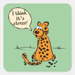 Leopard verliest vlekken - ik denk dat het stress vierkante sticker