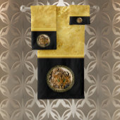 Léopard vert à peau tachetée feuille d'or