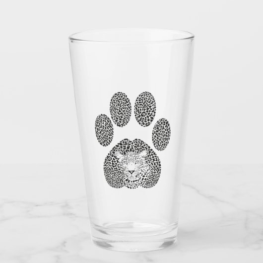 Leopard-voetafdruk. Glas (Voorkant)