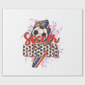 Leopard Voetbal Mama Bliksem Sport Moeder Cadeaupapier (Vlak)