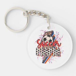 Leopard Voetbal Mama Bliksem Sport Moeder Sleutelhanger