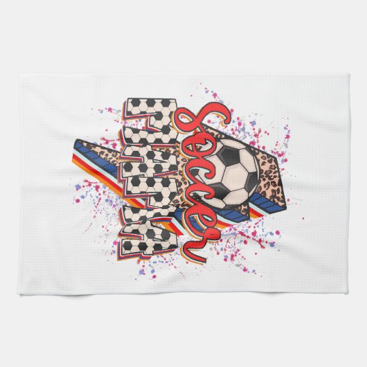 Leopard Voetbal Mama Bliksem Sport Moeder Theedoek (Horizontaal)