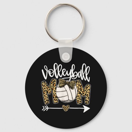 Leopard Volleyball Ma Fun Ball Mam Moederdag G Sleutelhanger (Voorkant)