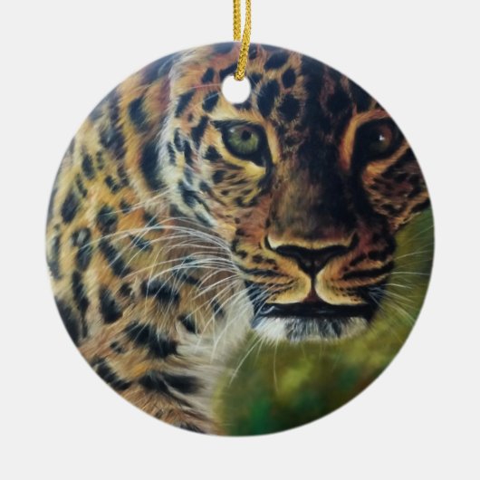 Leopard Walking op Sunset Keramisch Ornament (Voorkant)