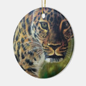 Leopard Walking op Sunset Keramisch Ornament (Links)
