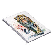 Leopard Walking Paint Splatter Watercolor Notebook Notitieboek (Rechterzijde)